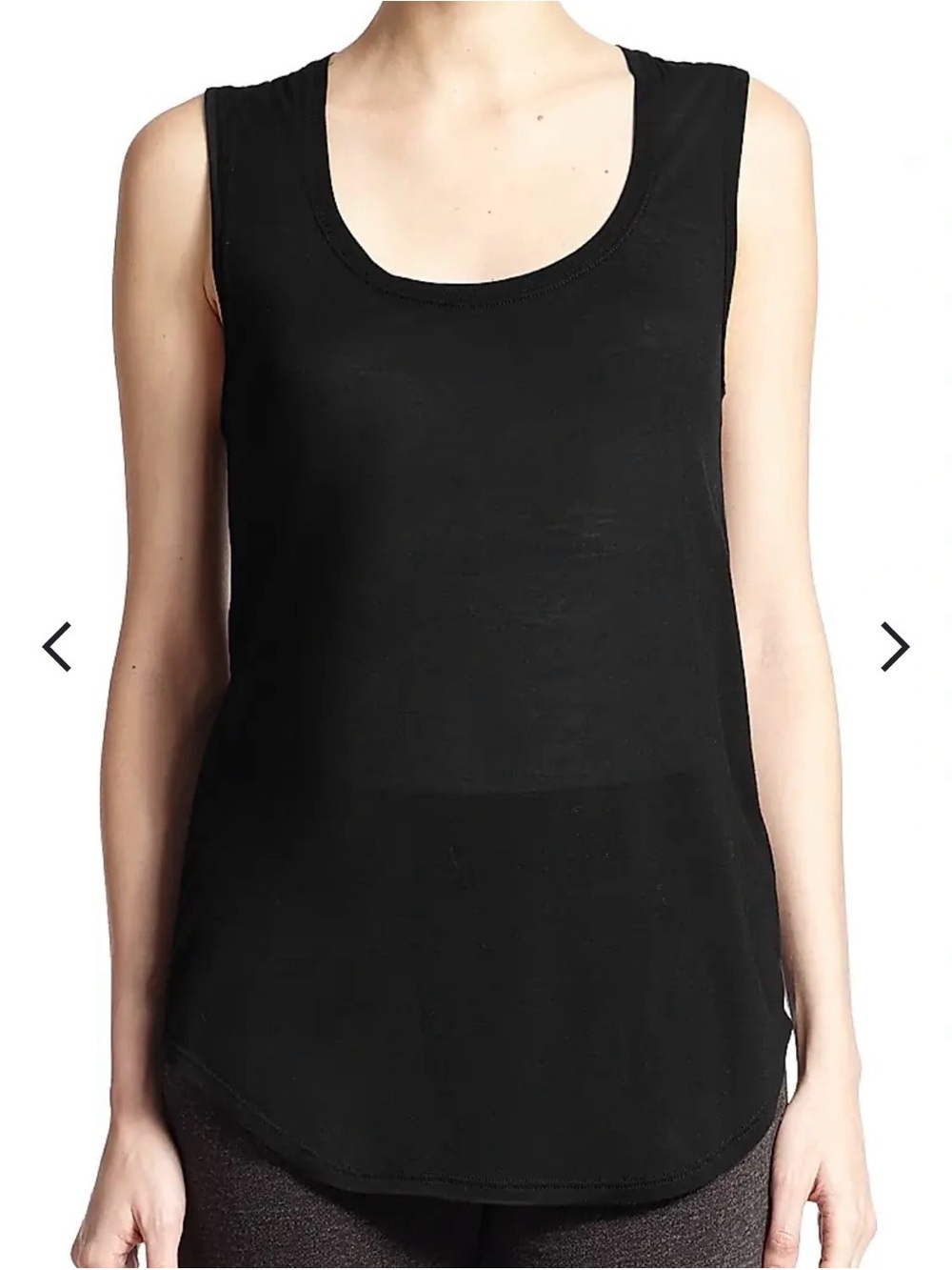 ATM Anthony Thomas Melillo Black Classic Scoop Neck Tank